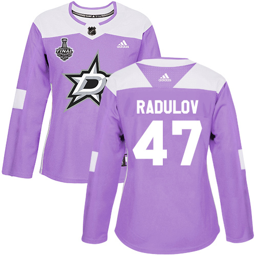 Adidas Dallas Stars #47 Alexander Radulov Purple Authentic Fights Cancer Women's 2020 Stanley Cup Final Stitched Jersey Womens