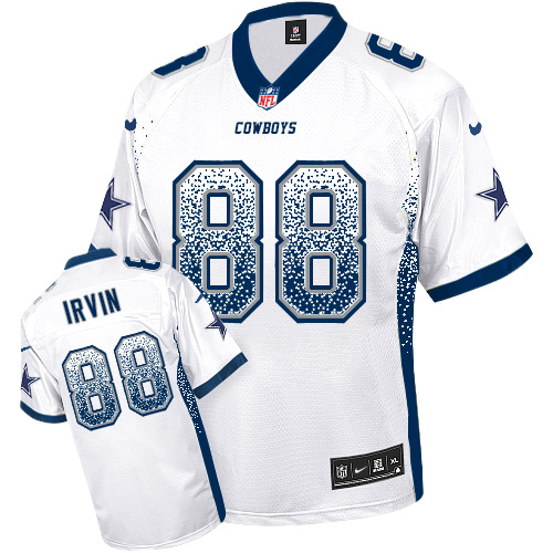 Cowboys #88 Michael Irvin White Men's Stitched Elite Drift Fashion Jersey