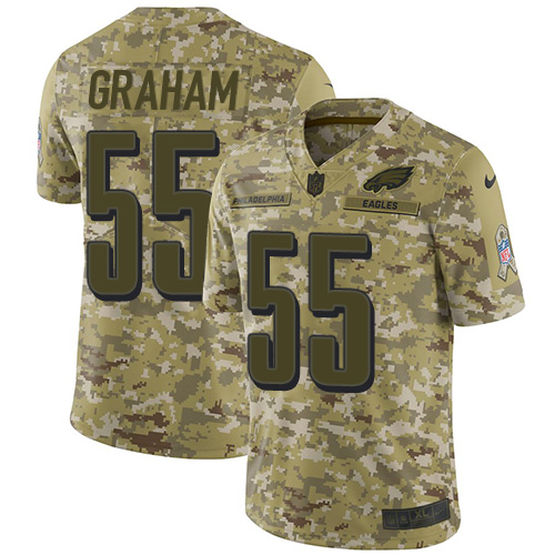 Eagles #55 Brandon Graham Camo Youth Stitched Limited 2018 Salute To Service Jersey