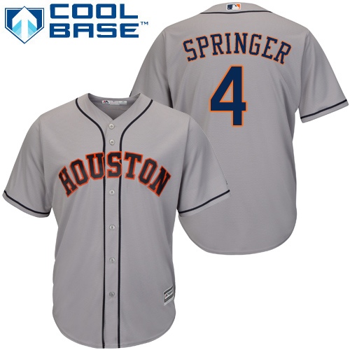 Houston Astros #4 George Springer Grey New Cool Base Stitched Jersey Men's