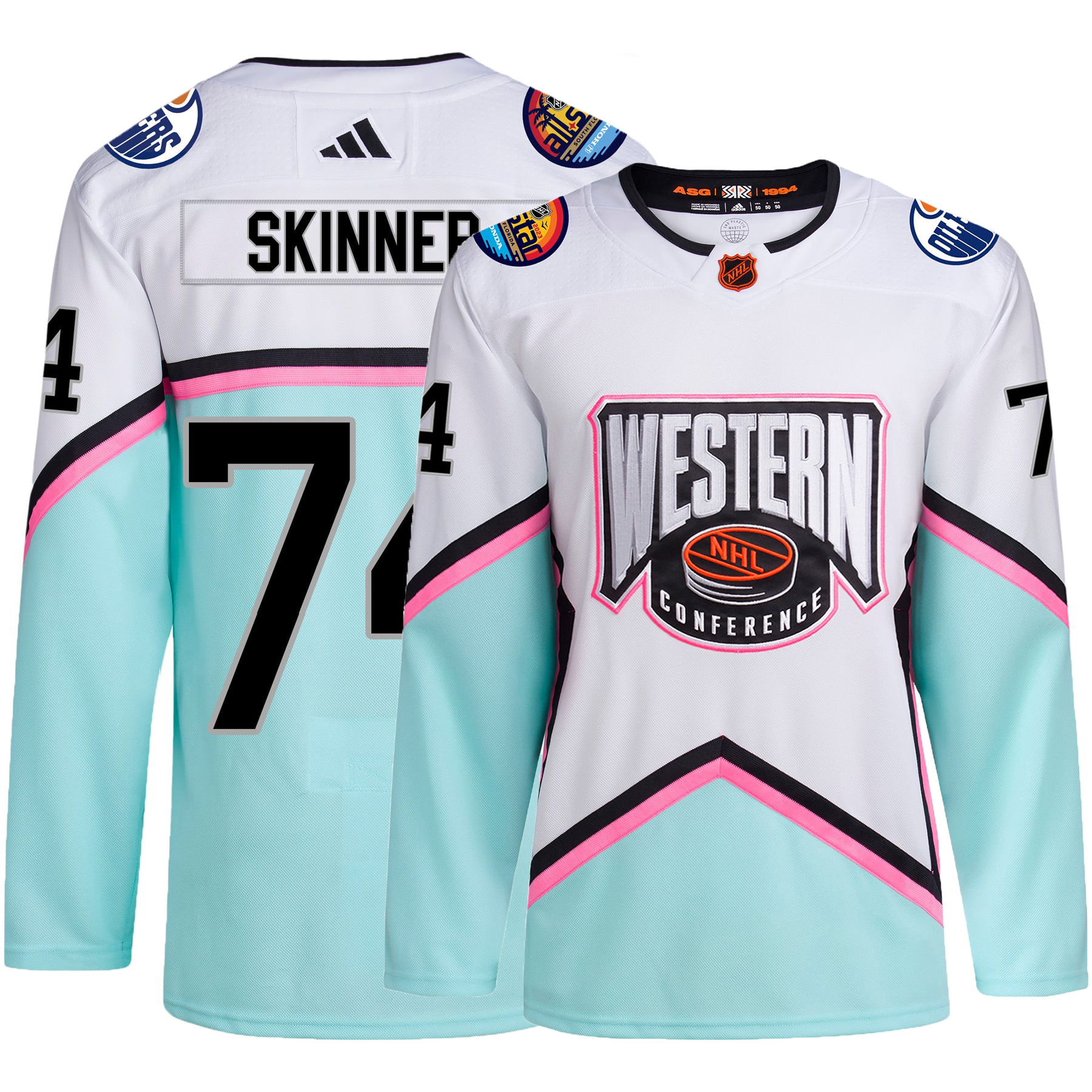 Edmonton Oilers #74 Stuart Skinner 2023 White All-Star Game Jersey