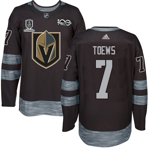 Adidas Golden Knights #7 Alex Pietrangelo Black Youth 2023 Stanley Cup Champions 100th Anniversary Stitched Jersey