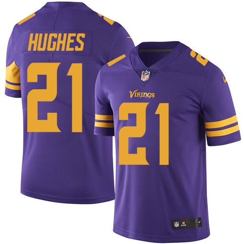 Minnesota Vikings #21 Mike Hughes Purple Youth Stitched Limited Rush Jersey Youth