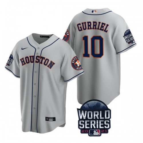 Houston Houston Astros #10 Yuli Gurriel Men's 150th Anniversary 2021 World Series Game Jersey - Gray Men's