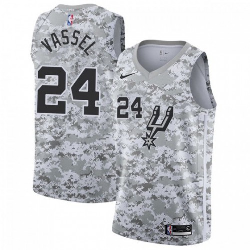 San Antonio Spurs #24 Devin Vassell White Camo Youth Swingman Earned Edition Jersey Youth