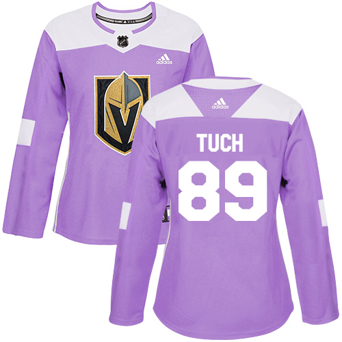 Adidas Golden Vegas Golden Knights #89 Alex Tuch Purple Authentic Fights Cancer Women's Stitched Jersey Womens
