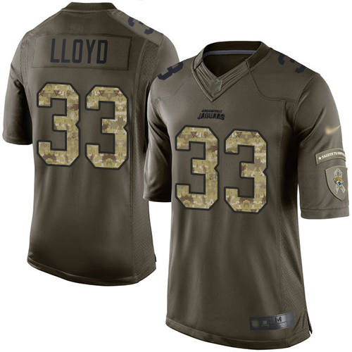 Jaguars #33 Devin Lloyd Green Men's Stitched Limited 2015 Salute To Service Jersey