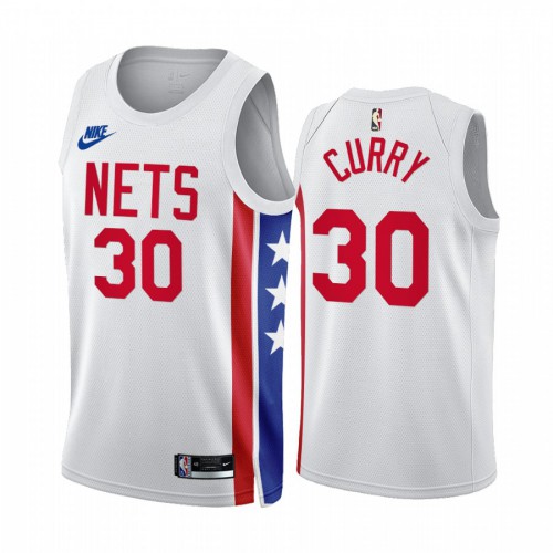 Brooklyn Nets #30 Seth Curry White 2022-23 Mens Classic Edition Jersey Mens