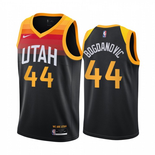 Utah Jazz #44 Bojan Bogdanovic Black Swingman 2020-21 City Edition Jersey Mens