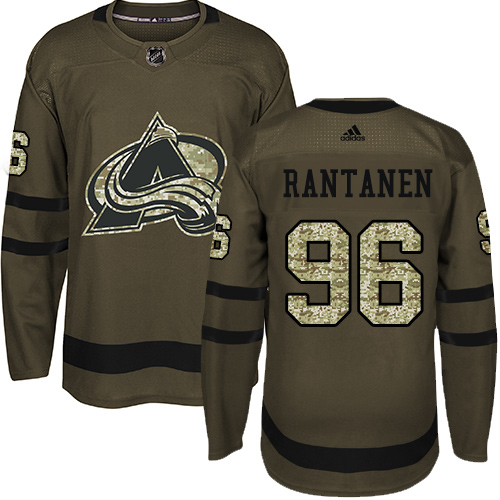 Adidas Colorado Avalanche #96 Mikko Rantanen Green Salute to Service Stitched Jersey Men's