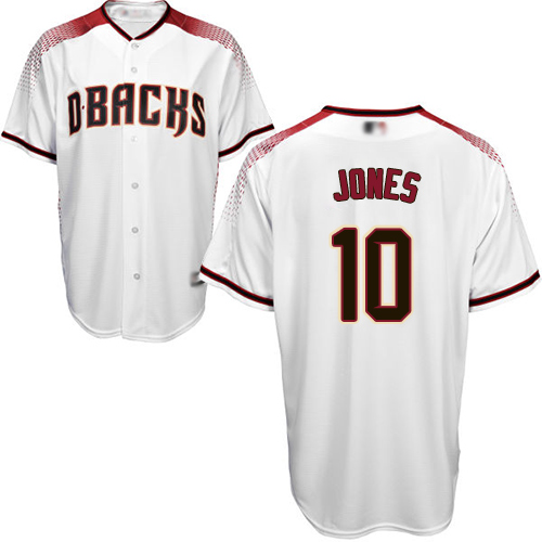 Arizona Diamondbacks #10 Adam Jones White/Crimson Home Women's Stitched Jersey Womens