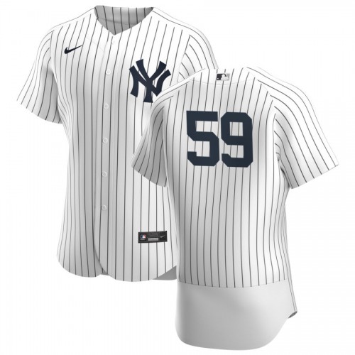 New York New York Yankees #59 Luke Voit Men's White Navy Home 2020 Authentic Player Jersey Men's