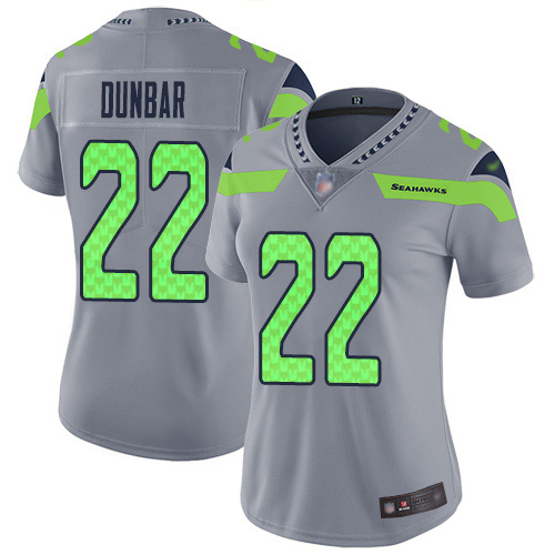 Seattle Seahawks #22 Quinton Dur Gray Women's Stitched Limited Inverted Legend Jersey Womens