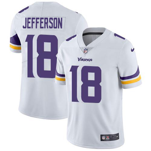 Vikings #18 Justin Jefferson White Men's Stitched Vapor Untouchable Limited Jersey