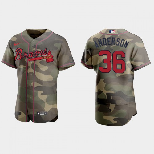 Atlanta Atlanta Braves #36 Ian Anderson Men's 2021 Armed Forces Day Authentic Jersey -Camo Men's