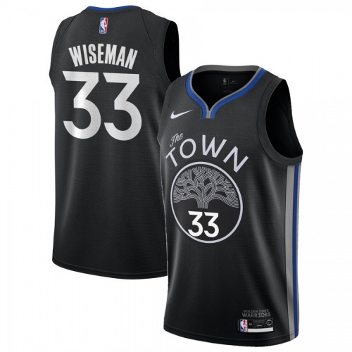 Golden State Warriors #33 James Wiseman Black Womens 2019-20 Statement Edition Jersey Womens