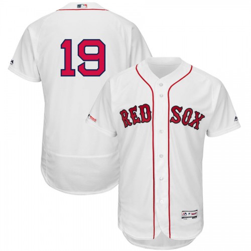 Boston Boston Red Sox #19 Jackie Bradley Jr. Majestic Home Authentic Collection Flex Base Player Jersey White Men's
