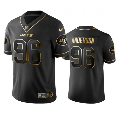 New York Jets #96 Henry Anderson Men's Stitched Vapor Untouchable Limited Black Golden Jersey Men's