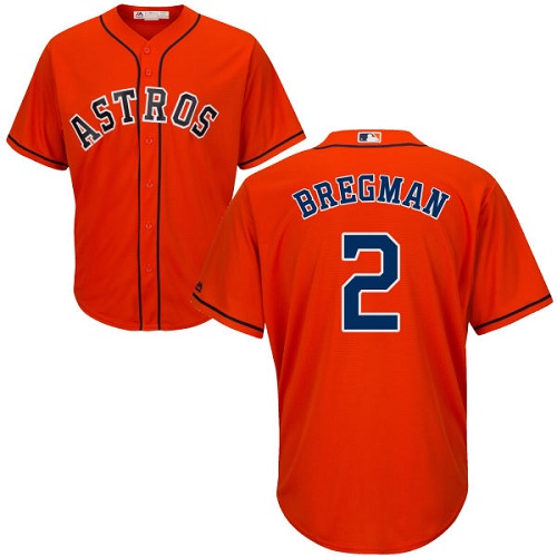 Houston Astros #2 Alex Bregman Orange New Cool Base Stitched Jersey Men's