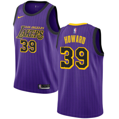 Los Angeles Lakers #39 Dwight Howard Purple Swingman City Edition 2018/19 Jersey Mens
