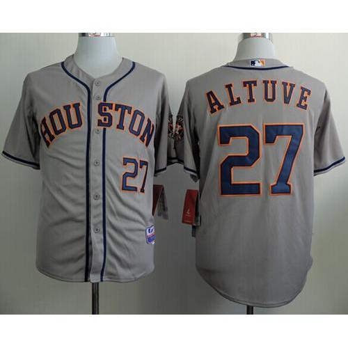 Houston Astros #27 Jose Altuve Grey Cool Base Stitched Jersey Men's