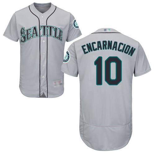 Seattle Mariners #10 Edwin Encarnacion Grey Flexbase Authentic Collection Stitched Jersey Men's