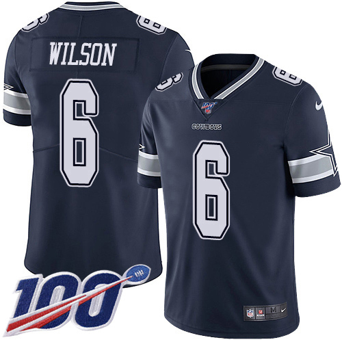 Cowboys #6 Donovan Wilson Navy Blue Team Color Youth Stitched 100th Season Vapor Untouchable Limited Jersey