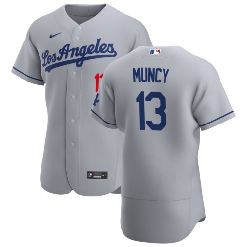 Los Angeles Los Angeles Dodgers #13 Max Muncy Men's Gray Road 2020 Authentic Team Jersey Men's
