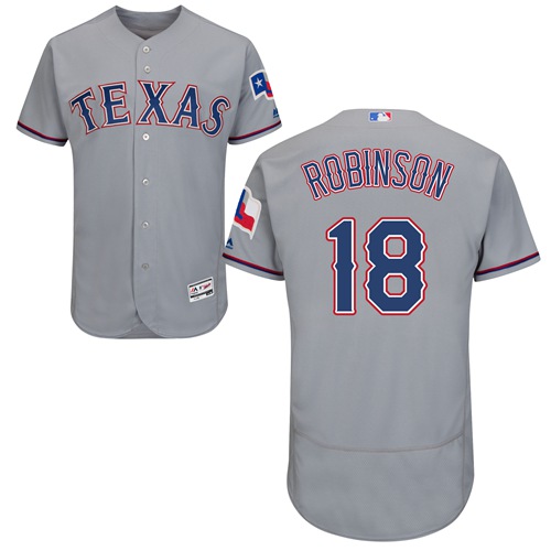 Texas Rangers #18 Drew Robinson Grey Flexbase Authentic Collection Stitched Jersey Men's