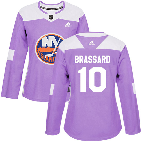 Adidas New York Islanders #10 Derek Brassard Purple Authentic Fights Cancer Women's Stitched Jersey Womens