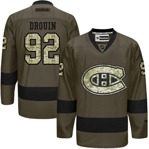 Adidas Montreal Canadiens #92 Jonathan Drouin Green Salute to Service Stitched Youth Jersey Youth