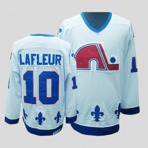 Quebec Nordiques #10 Guy Lafleur Stitched CCM Throwback White Jersey Men's