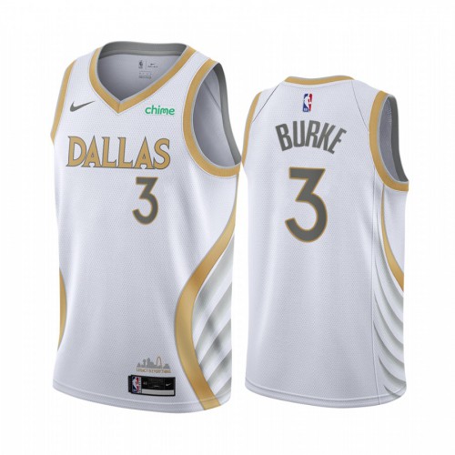Dallas Mavericks #3 Trey Burke White Womens Swingman 2020-21 City Edition Jersey Womens
