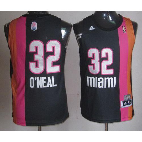 Miami Heat #32 Shaquille ONeal Black ABA Hardwood Classic Stitched Jersey Mens