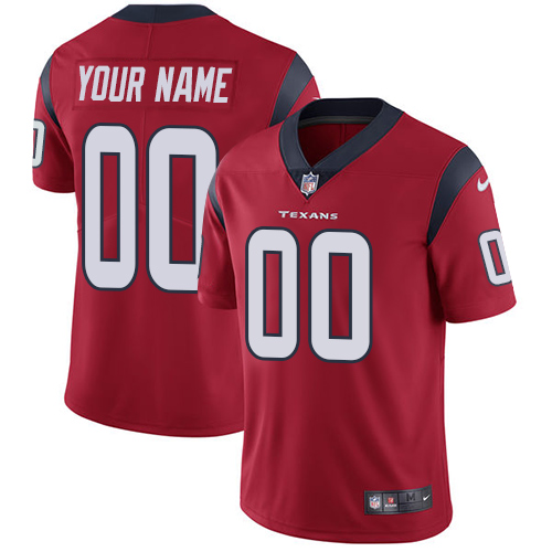 Houston Texans Customized Red Alternate Stitched Vapor Untouchable Limited Youth Jersey