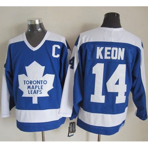 Maple Toronto Maple Leafs #14 Dave Keon Blue/White CCM Throwback Stitched Jersey Men's