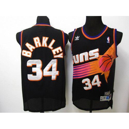 Phoenix Suns #34 Charles Barkley Black Throwback Stitched Jersey Mens