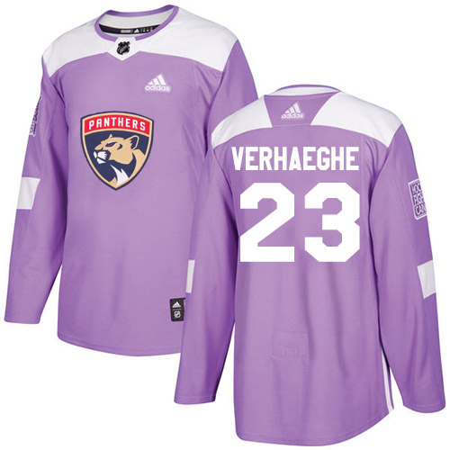 Adidas Panthers #23 Carter Verhaeghe Purple Authentic Fights Cancer Stitched Jersey