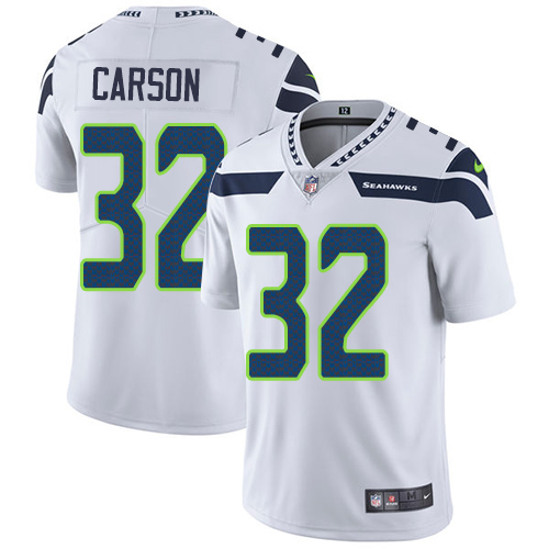 Seattle Seahawks #32 Chris Carson White Youth Stitched Vapor Untouchable Limited Jersey Youth