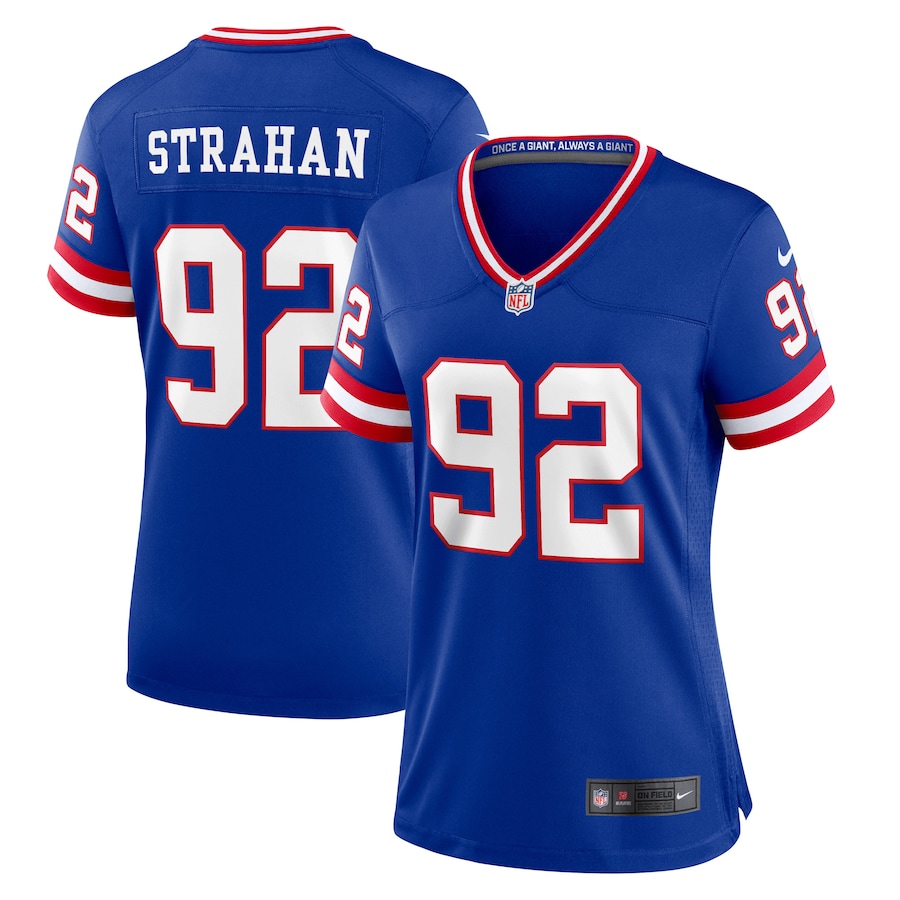 New York Giants #92 Michael Strahan Royal Women's Classic Player Game Jersey