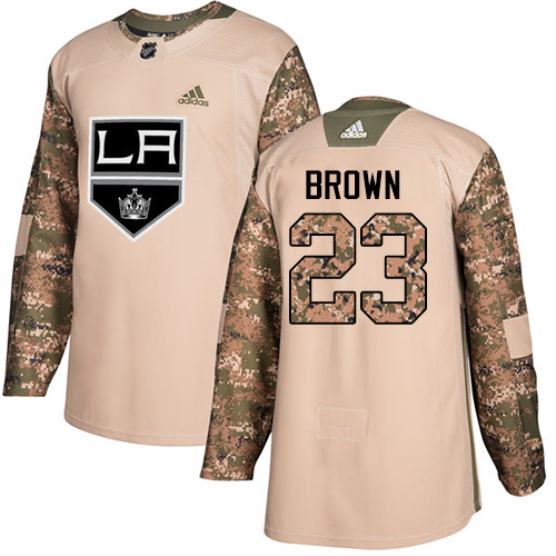 Adidas Los Angeles Kings #23 Dustin Brown Camo Authentic 2017 Veterans Day Stitched Jersey Men's