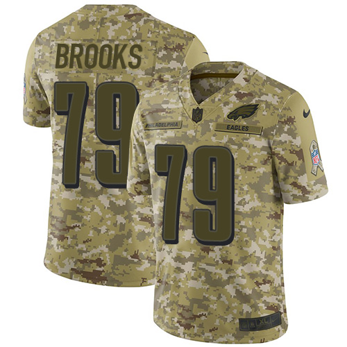 Philadelphia Eagles #79 Brandon Brooks Camo Youth Stitched Limited 2018 Salute to Service Jersey Youth