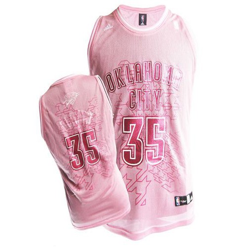 Oklahoma City Thunder #35 Kevin Durant Pink Fashion Womens Stitched Jersey Womens