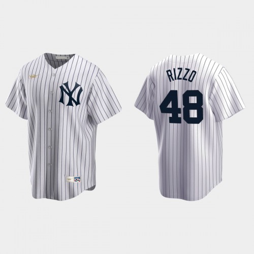 New York New York Yankees #48 Anthony Rizzo Men's White Cooperstown Collection Jersey Men's