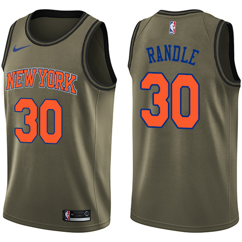 New York Knicks #30 Julius Randle Green Swingman Salute to Service Jersey Mens