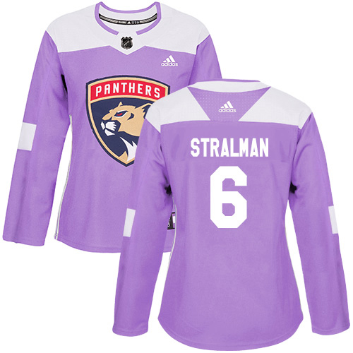 Adidas Florida Panthers #6 Anton Stralman Purple Authentic Fights Cancer Women's Stitched Jersey Womens