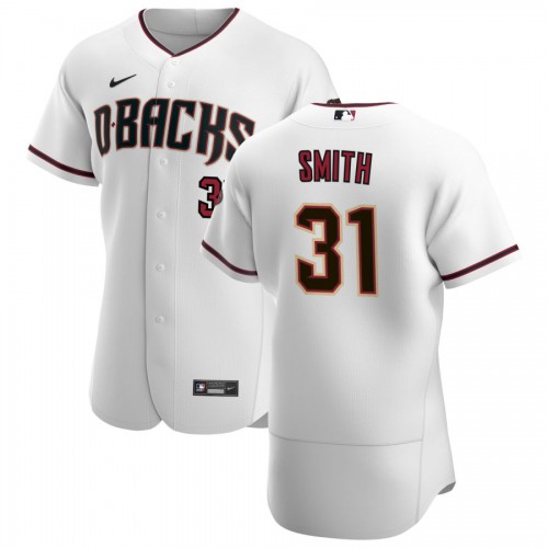 Arizona Arizona Diamondbacks #31 Caleb Smith Men's White Crimson Authentic Home Team Jersey Men's