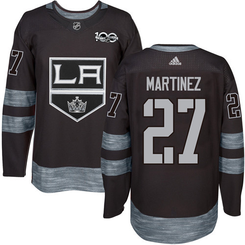Adidas Los Angeles Kings #27 Alec Martinez Black 1917-2017 100th Anniversary Stitched Jersey Men's