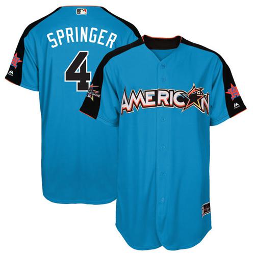 Houston Astros #4 George Springer Blue 2017 All-Star American League Stitched Jersey Men's