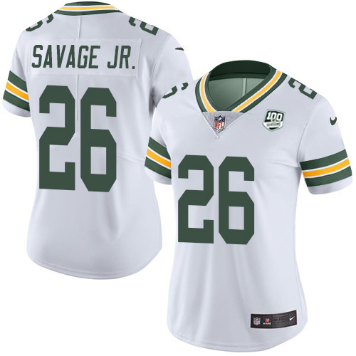Packers #26 Darnell Savage Jr. White Women's 100th Season Stitched Vapor Untouchable Limited Jersey